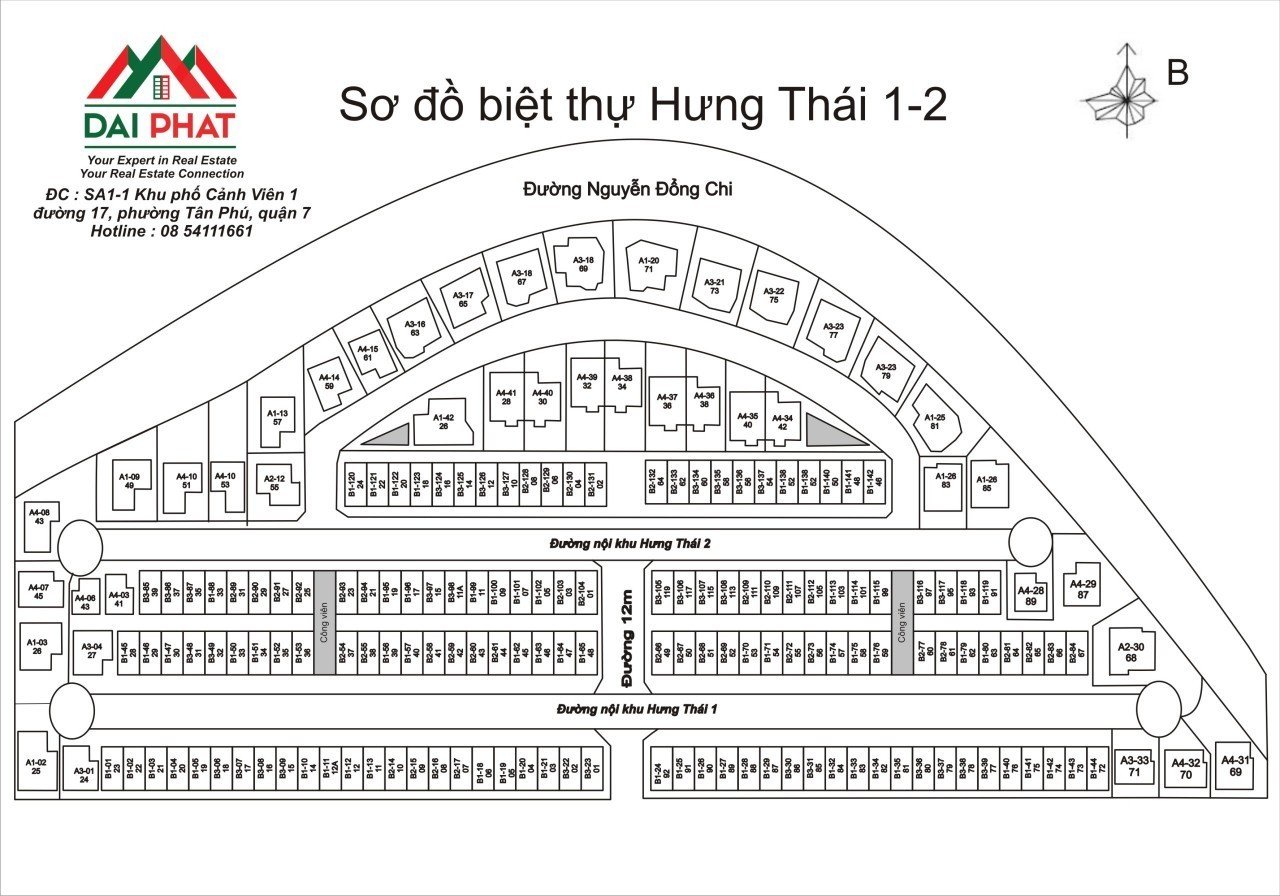 DỰ ÁN BIỆT THỰ HƯNG THÁI - KHU VĂN HOÁ GIẢI TRÍ- PHÚ MỸ HƯNG - QUẬN 7 6 Sơ Đồ Mặt Bằng Tổng Thể Dự Án Biệt Thự Hưng Thái