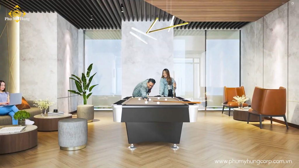 DỰ ÁN CĂN HỘ PHU MY HUNG THE AURORA 73 Giao lưu và tương tác trong tại phòng giải trí cộng đồng, tạo nên một không gian thư giãn và trải nghiệm giải trí toàn diện cho cư dân.