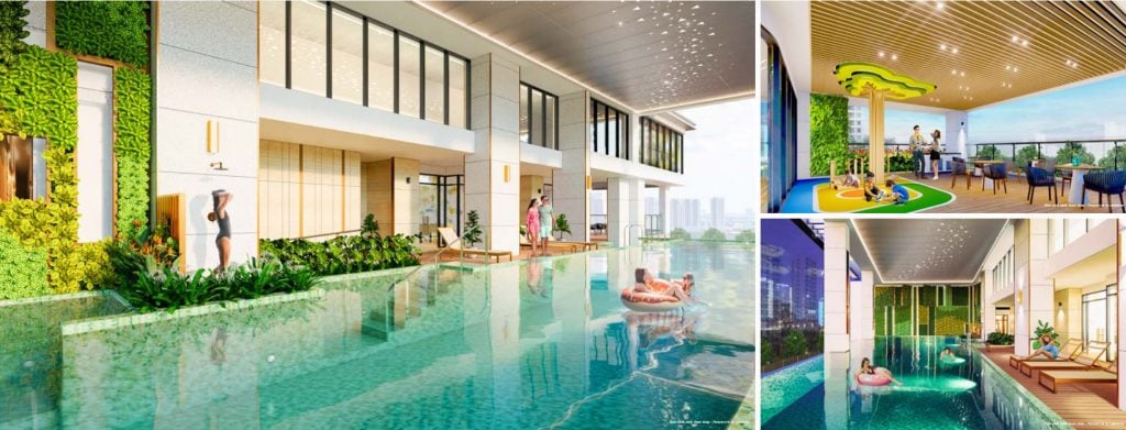 DỰ ÁN CĂN HỘ PHU MY HUNG THE AURORA 69 Tiện ích hồ bơi tại dự án The Aurora Phú Mỹ Hưng Quận 7