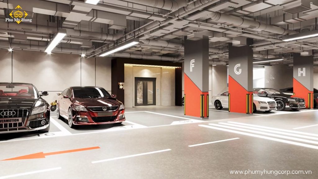 DỰ ÁN CĂN HỘ PHU MY HUNG THE AURORA 74 Bãi đỗ xe rộng rãi.