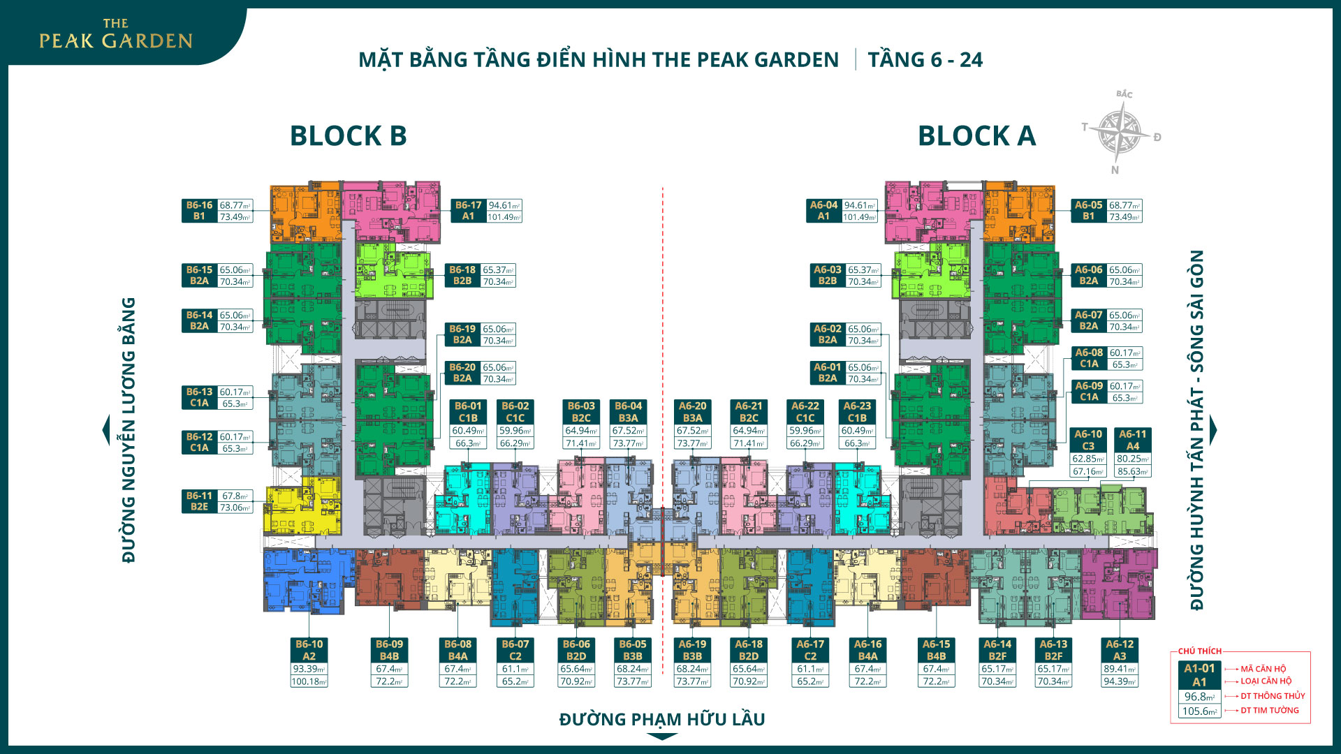 DỰ ÁN CĂN HỘ THE PEAK GARDEN QUẬN 7 37 mat bang tang 6 24
