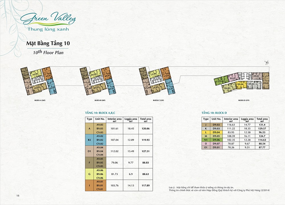 Mặt Bằng Tầng 10 Green Valley