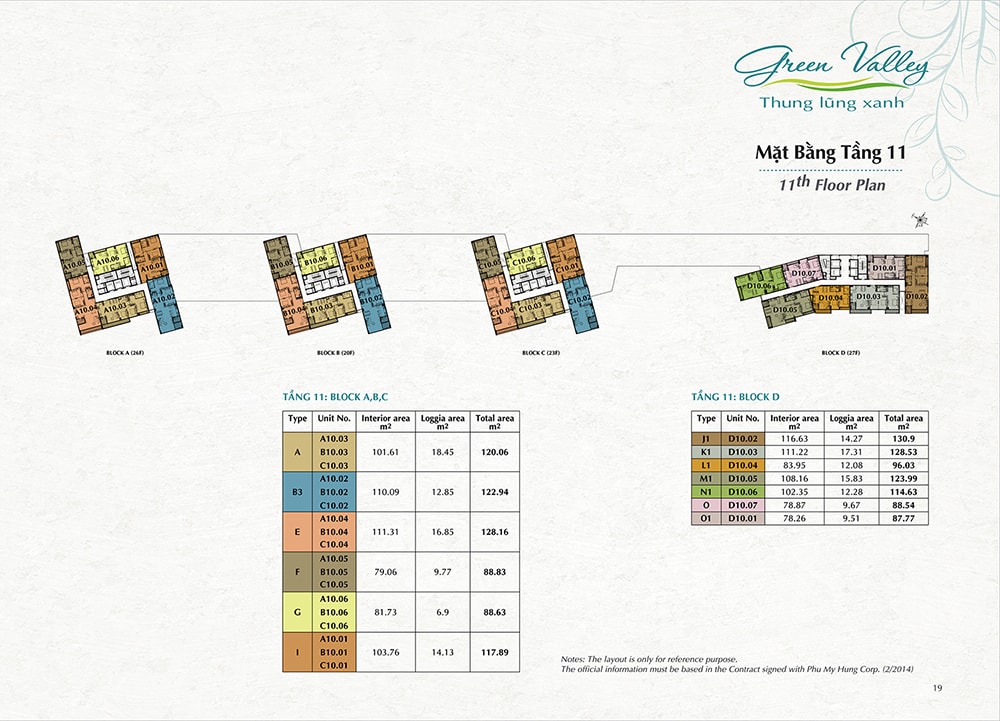 Mặt Bằng Tầng 11 Green Valley