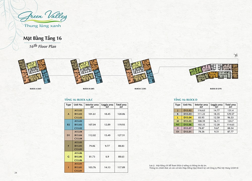 Mặt Bằng Tầng 16 Green Valley