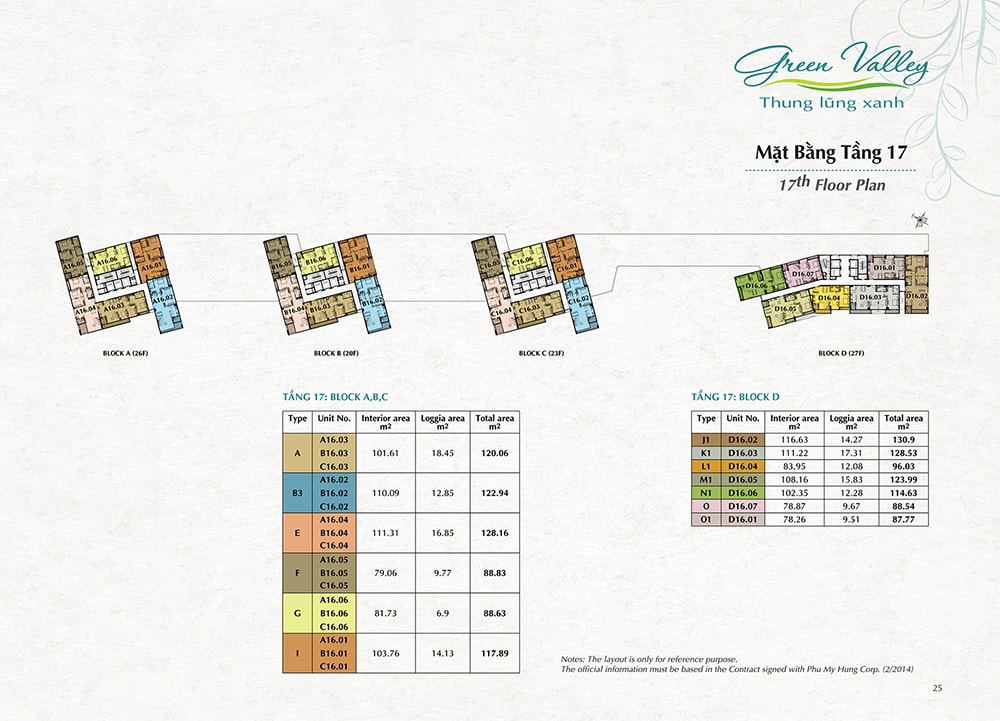 Mặt Bằng Tầng 17 Green Valley