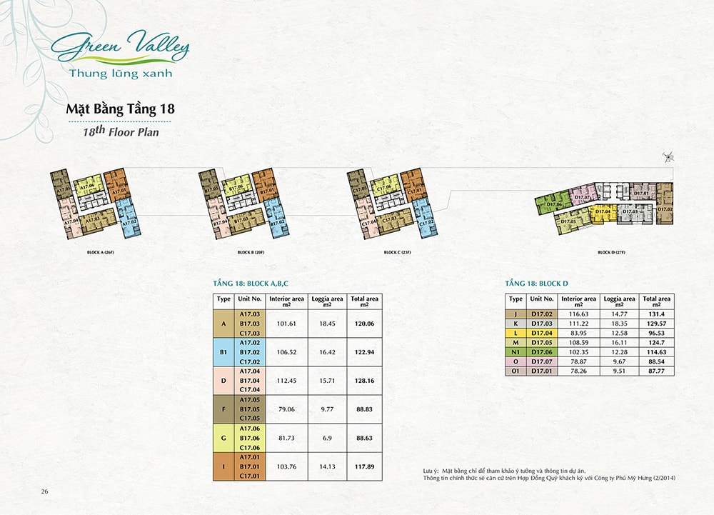 Mặt Bằng Tầng 18 Green Valley