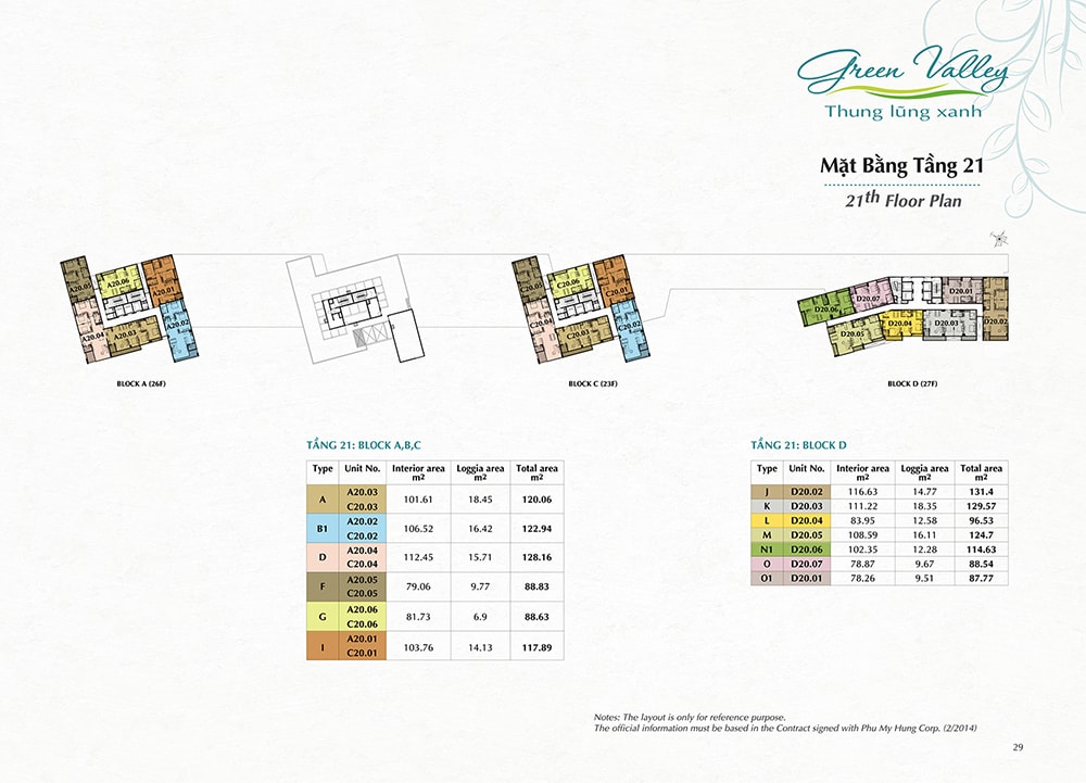 Mặt Bằng Tầng 21 Green Valley