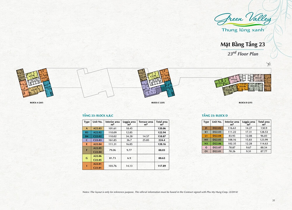 Mặt Bằng Tầng 23 Green Valley