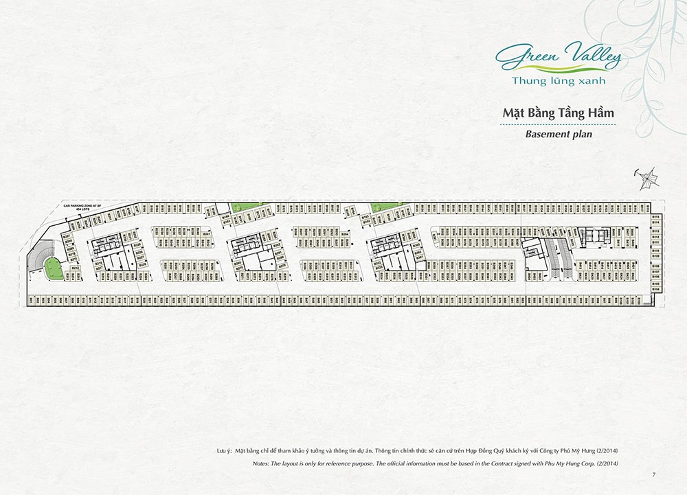 Mặt Bằng Tầng Hầm Green Valley