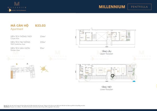 Bán/ Cho Thuê Penthouse Millennium Tầng 32 Dt 234m2 2 Tầng 4pn 3wc Sân Vườnview Pháo Hoa