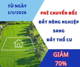 Giảm 70% Tiền Chuyển Đổi Đất Nông Nghiệp Sang Thổ Cư Từ Ngày 1/1/2026