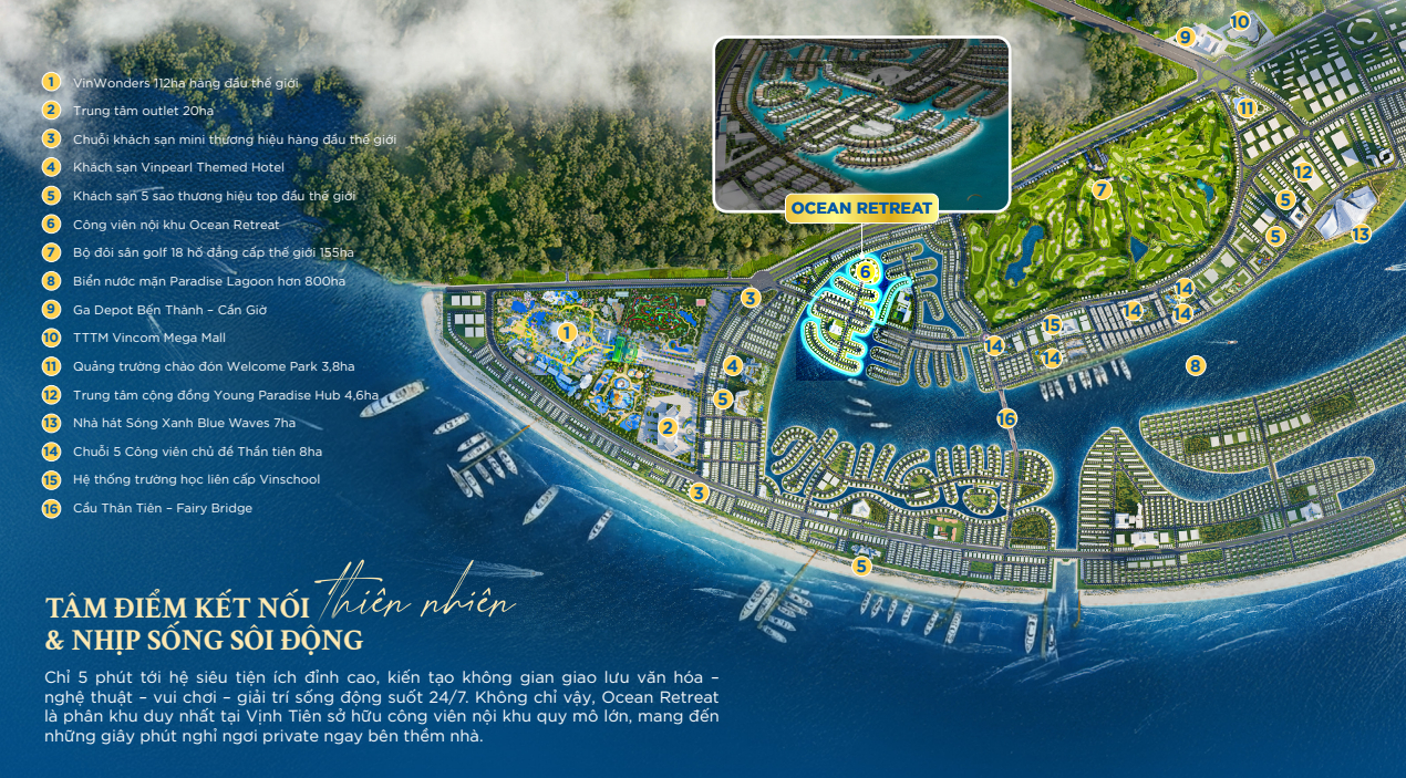 Ocean Retreat Khu Nghỉ Dưỡng Trọng Điểm Tại Vịnh Tiên (the Haven Bay), Vinhomes Green Paradise Cần Giờ