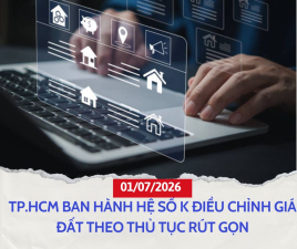 Tp.hcm Ban Hành Hệ Số K Điều Chỉnh Giá Đất Theo Thủ Tục Rút Gọn Từ Ngày 1/7/2026