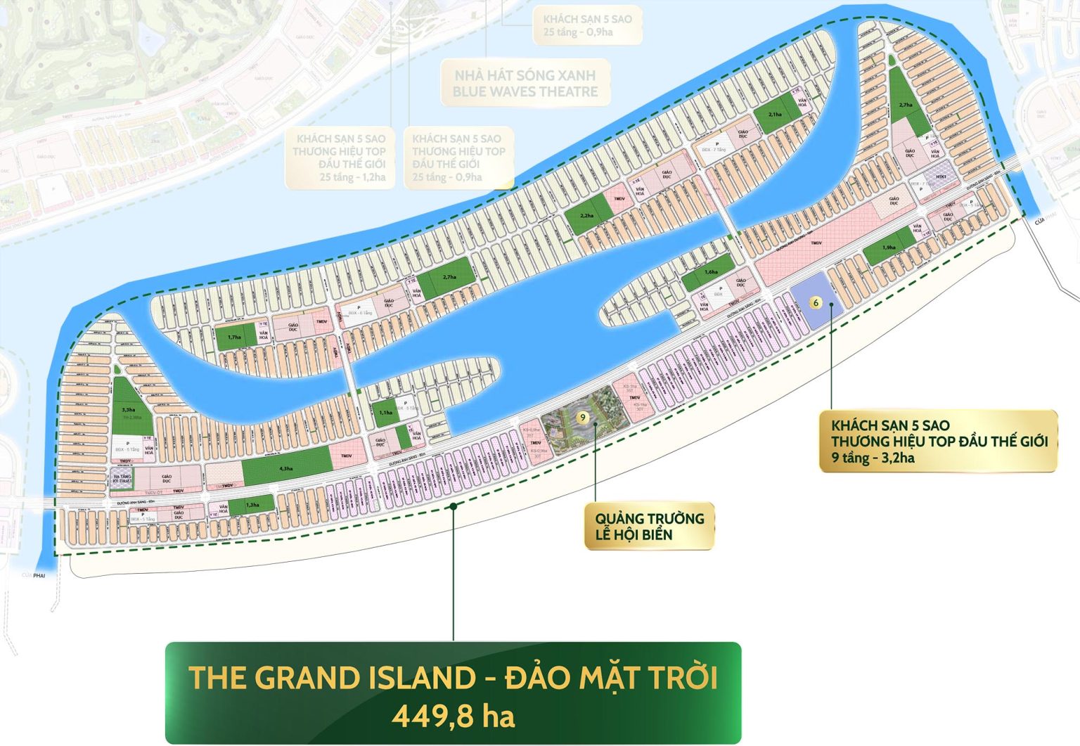 Tổng Quan Phân Khu The Grand Island – Đảo Mặt Trời Vinhomes Green Paradise Cần Giờ